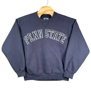 VTG Russell Pro Cotton Crewneck Sweatshirt Men Medium Penn State Embroidered PSU